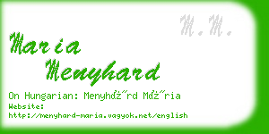 maria menyhard business card